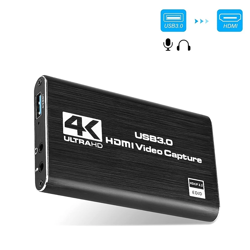 Video Capture Card 4K Screen Record USB3.0 1080P 60FPS Game Capture Device