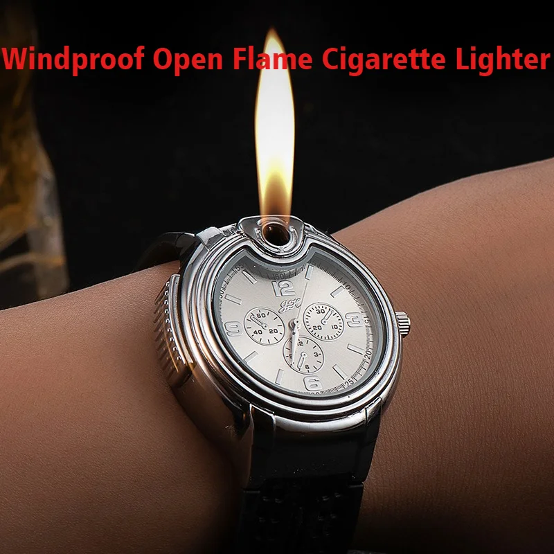 

Men's Watch Cigar Igniters Sports Metal Open Flame 2-in-1 Lighter for Smokes Windproof Cigarettes Lighters & Smoking Accessories