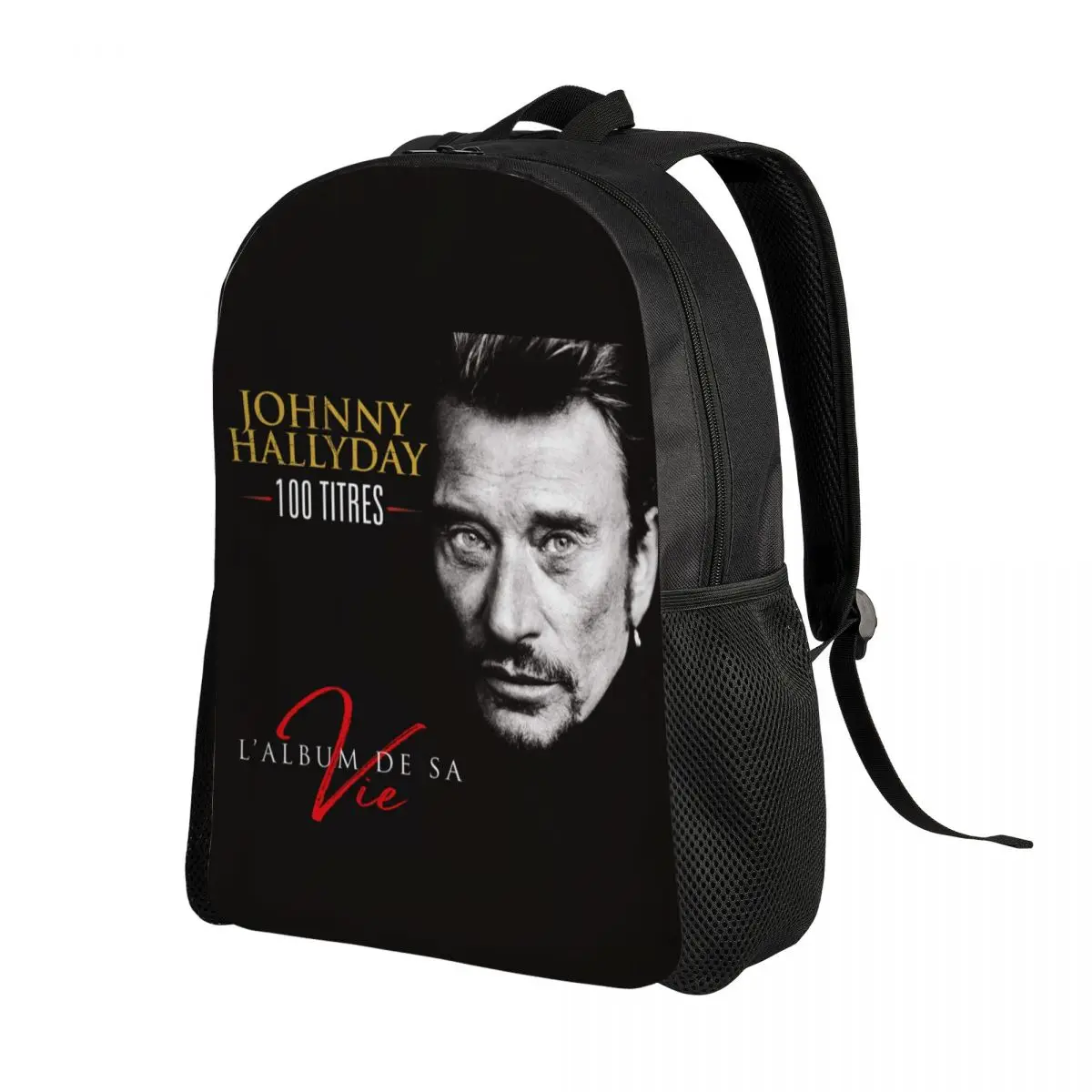 Customized Awesome Johnny Hallyday Rock Backpack  College School Students Bookbag Fits 15 Inch Laptop French France Singer Bags