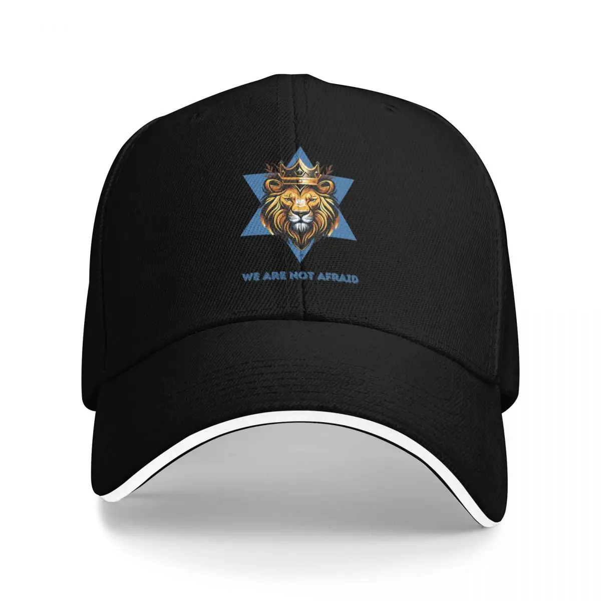 

We Are Not Afraid In Blue. Lion of Judah. Baseball Cap Hat Man Luxury Designer Hat cute tea Hat For Women Men's