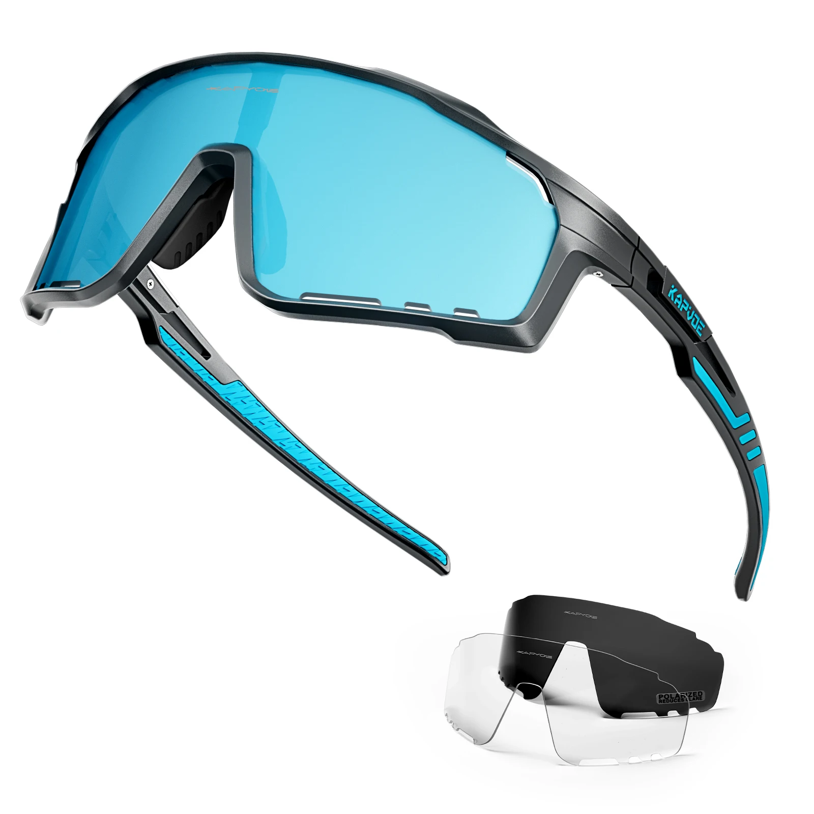 Kapvoe Polarisierte Radfahren Gläser Frauen Fahrrad Sonnenbrille Männer Outdoor Fahrrad Brille UV400 Brillen Sport Wandern Bergsteigen 3