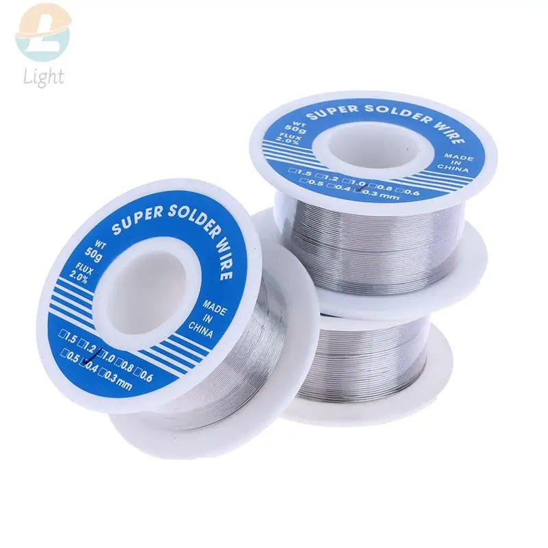 1 pz 0.3mm 0.4mm 0.5mm 50g saldatura filo di stagno stagno fusione colofonia nucleo filo di saldatura bobina filo stagno saldatura filo rotolo flusso No-clean