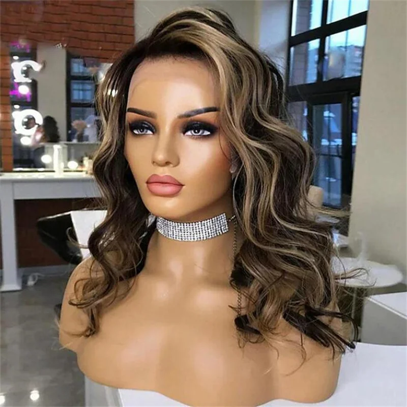 Preplucked Soft 26 inch Highlight Blond 180Density Wave HD Lace Jewish 5x5 Silk Base European Human Hair Wig For Women BabyHair