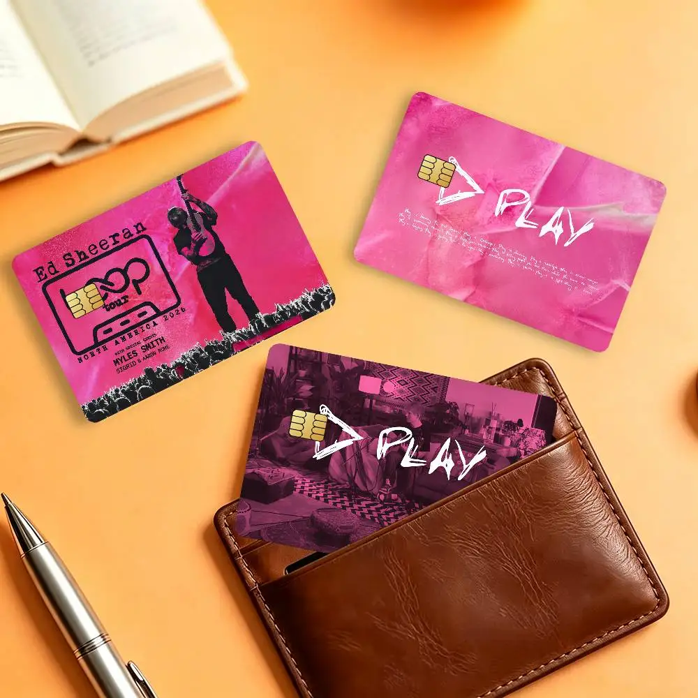 Pegatinas de piel para tarjetas Hot Singer E-Ed S-Sheeran, 4 unidades, película decorativa frontal para tarjetas de autobús, impermeables para tarjetas bancarias/débito