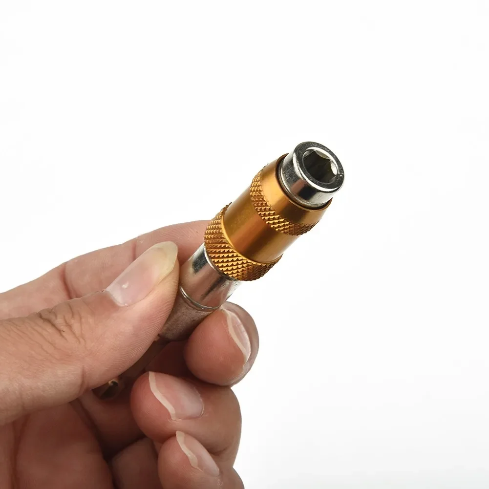 Magnetic 14 Hex Shank Pivoting Screwdriver Drill Tip With Quick Change Locking Collar For Tight Spaces And Corner Access