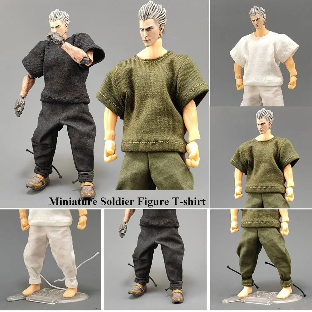 1/18 Movable Miniature Soldier Figure T-shirt Doll Clothes Trendy Clothing Workwear Pants 3.75 inches Male Hiking Casual Pants