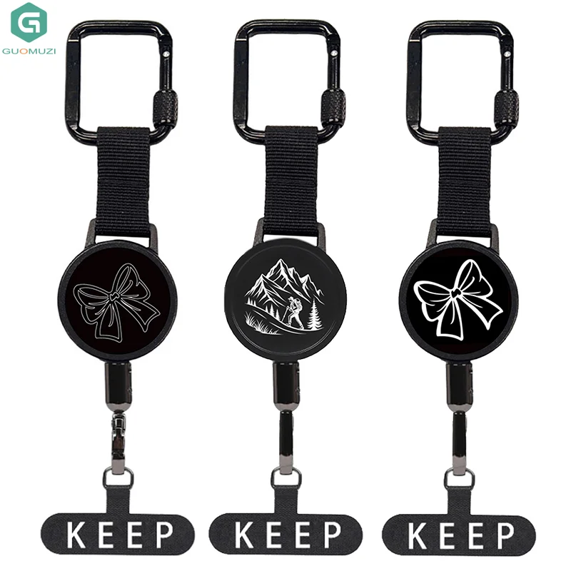Outdoor Anti-Theft Retractable Phone Lanyard,Steel Cable Phone Tether With Locking Carabiner,Built-In Stand,Adjustable Strap