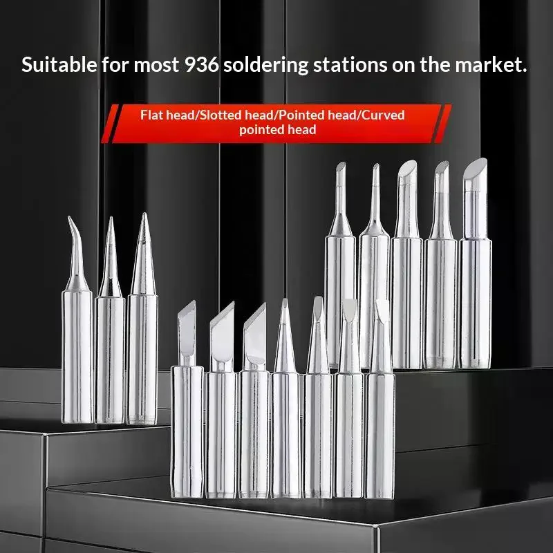 5Pcs/10Pcs DIY 900M-T Soldering Iron Tips Set Pure Copper Electric Soldering Iron Replacement Head For DIY Electronic Repair