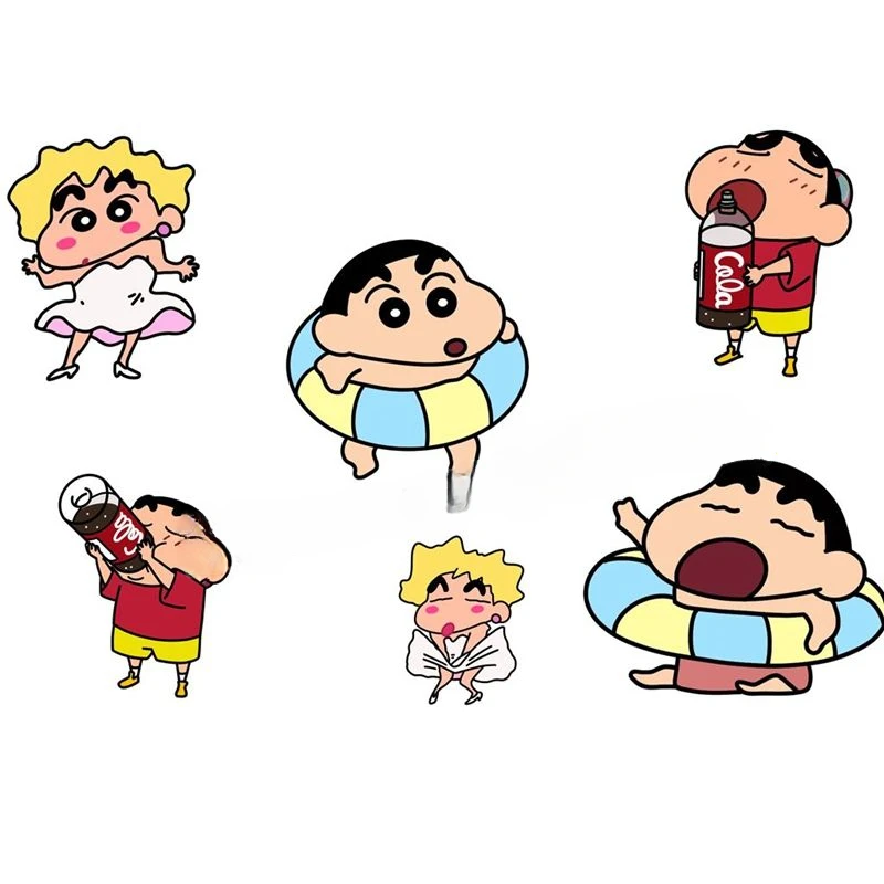 Cute Cartoon Crayon Shin-chan Stickers Electric Car Guitar Car Refrigerator Trunk Window Toilet Decoration Stickers Wholesale