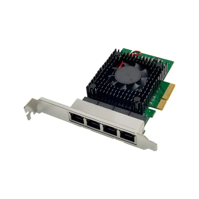 Adaptador de rede Gigabit Ethernet de servidor de quatro portas 2.5G PCI-E Desktop ESXI rota suave Qunhui I225