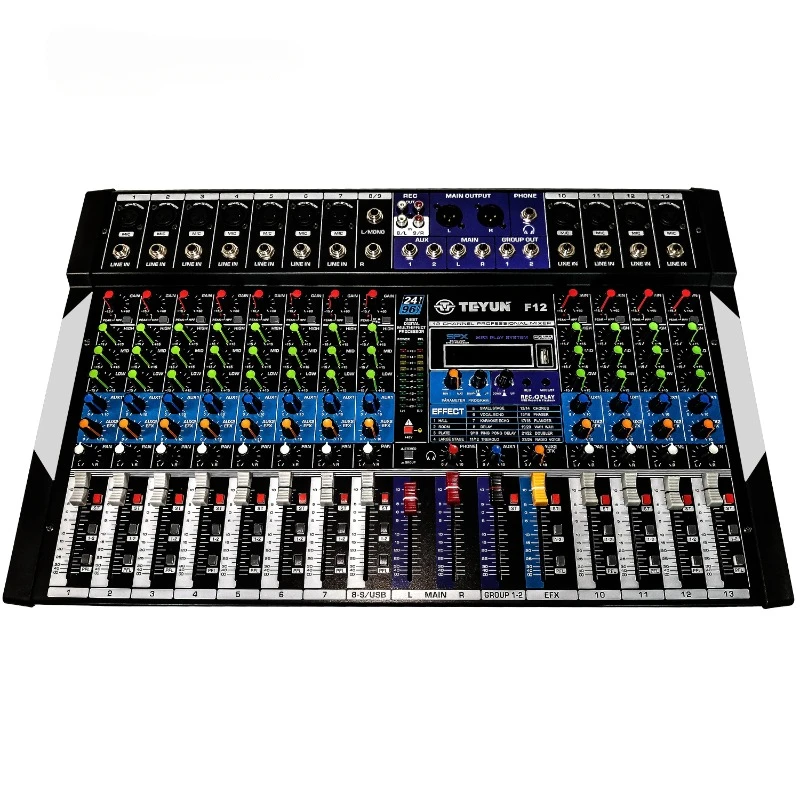 TEYUN F12 Macro DSP front -stage effects Multimedia recording stage mixer