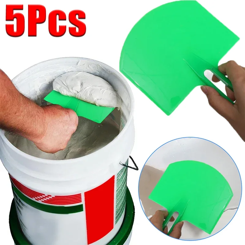 5/1pcs Curved Bucket Scoops Putty Knife Scraper Spackle Paint Drywall Finishing Plaster Scraping Decals Patch Construction Tools