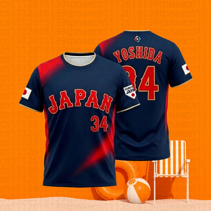 2026 Samurai Japan O-neck T-Shirt Shohei Ohtani #16 Yoshinobu #18 Men Kid Sportswear Streetwear Casual Training Family Kids Tees