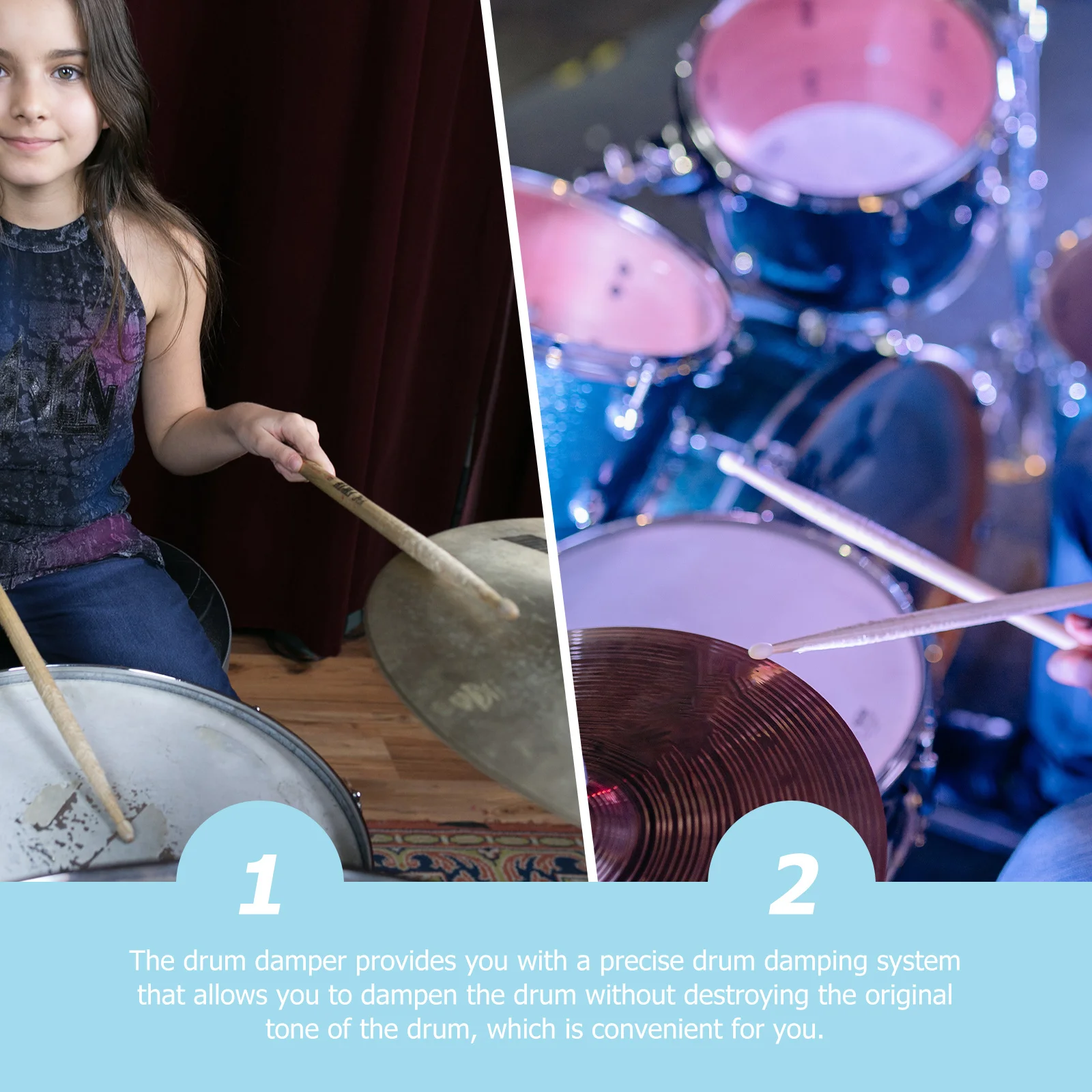 

Drum Kit Mute Ring Practice Silencers Circles for Drumstick Dampeners Accessory Accessories Silent Tip Supplies