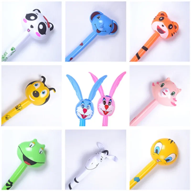 Wild Animal Head Toy Balloon Stick Wild One Party Decor Animal Party Birthday Party Balloon Kids Safari Woodland Forest Theme