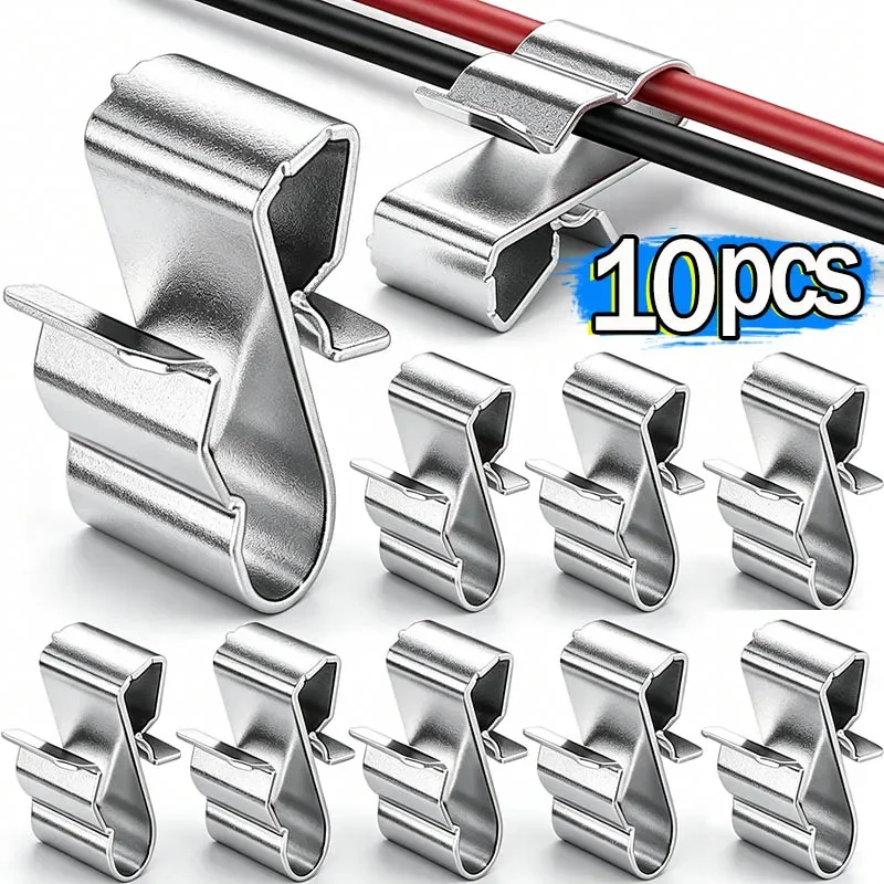 10pcs Solar Panel Wire Clip Stainless Steel Cable Trailer Photovoltaic Clamps Clip Organizer for PV Wiring Boat Fixing Clips