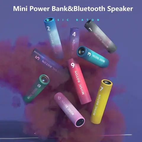 Bluetooth Speaker Power Bank 3000mAh Portable Charger External Battery Pack for iPhone 16 X Samsung Huawei Xiaomi Mini Powerbank