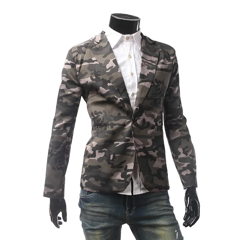 

2026 Men Fashion Camouflage Leopard Print Blazer One Button Slim Fit Casual Party Wedding Business Suit Jacket