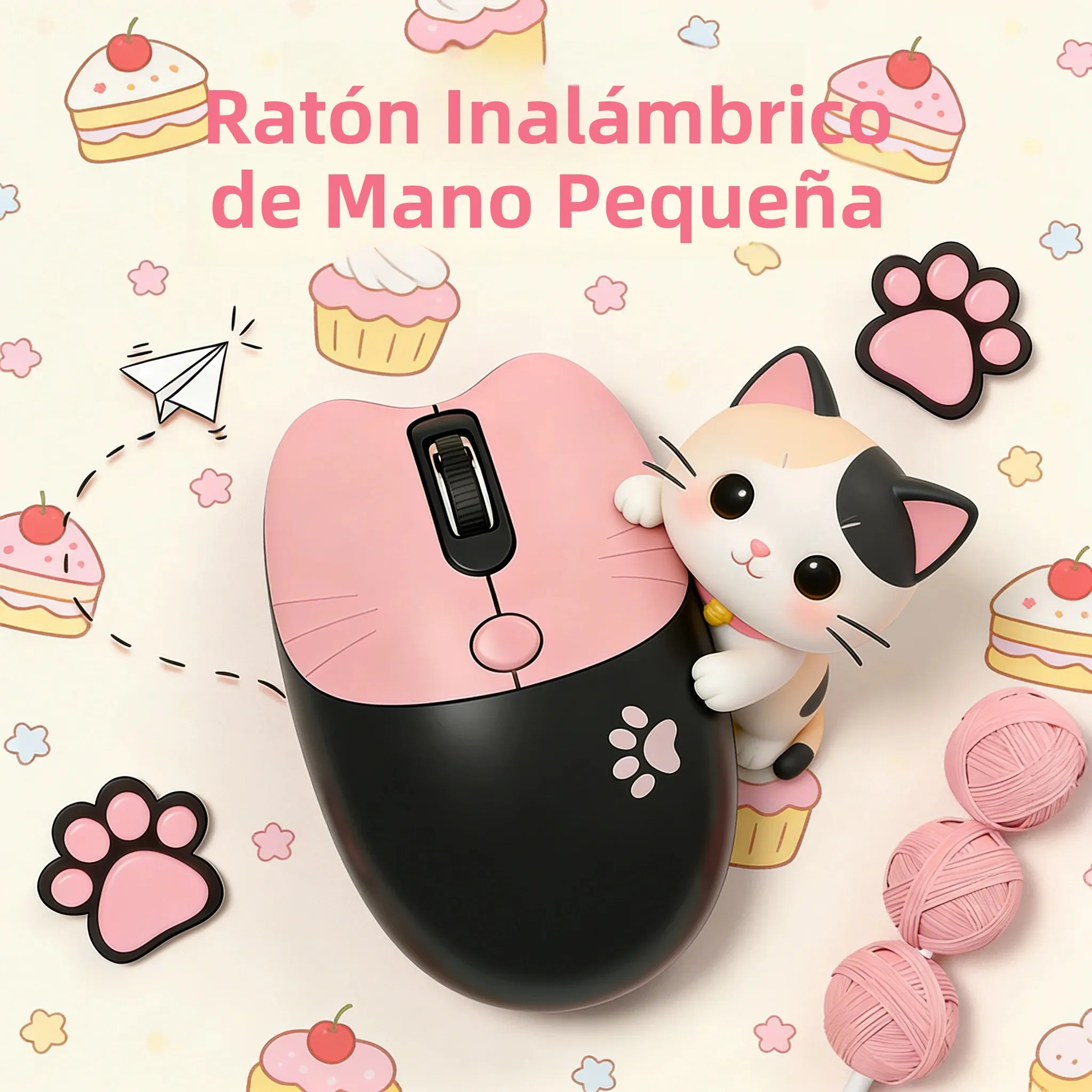 Mini ratón inalámbrico Bluetooth 2,4G, botón silencioso de modo dual, diseño de mano pequeña, ratón para estudiantes y niñas, para ordenador portátil y tableta