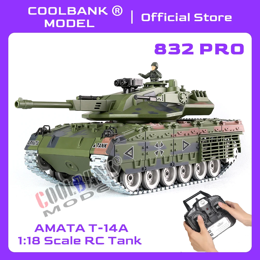 

Coolbank AMATA t-14A Battle RC Tanks with Bullet Launch 1:18 Scale Army Remote Control Tank Military Toys That Shoots BBS Boys