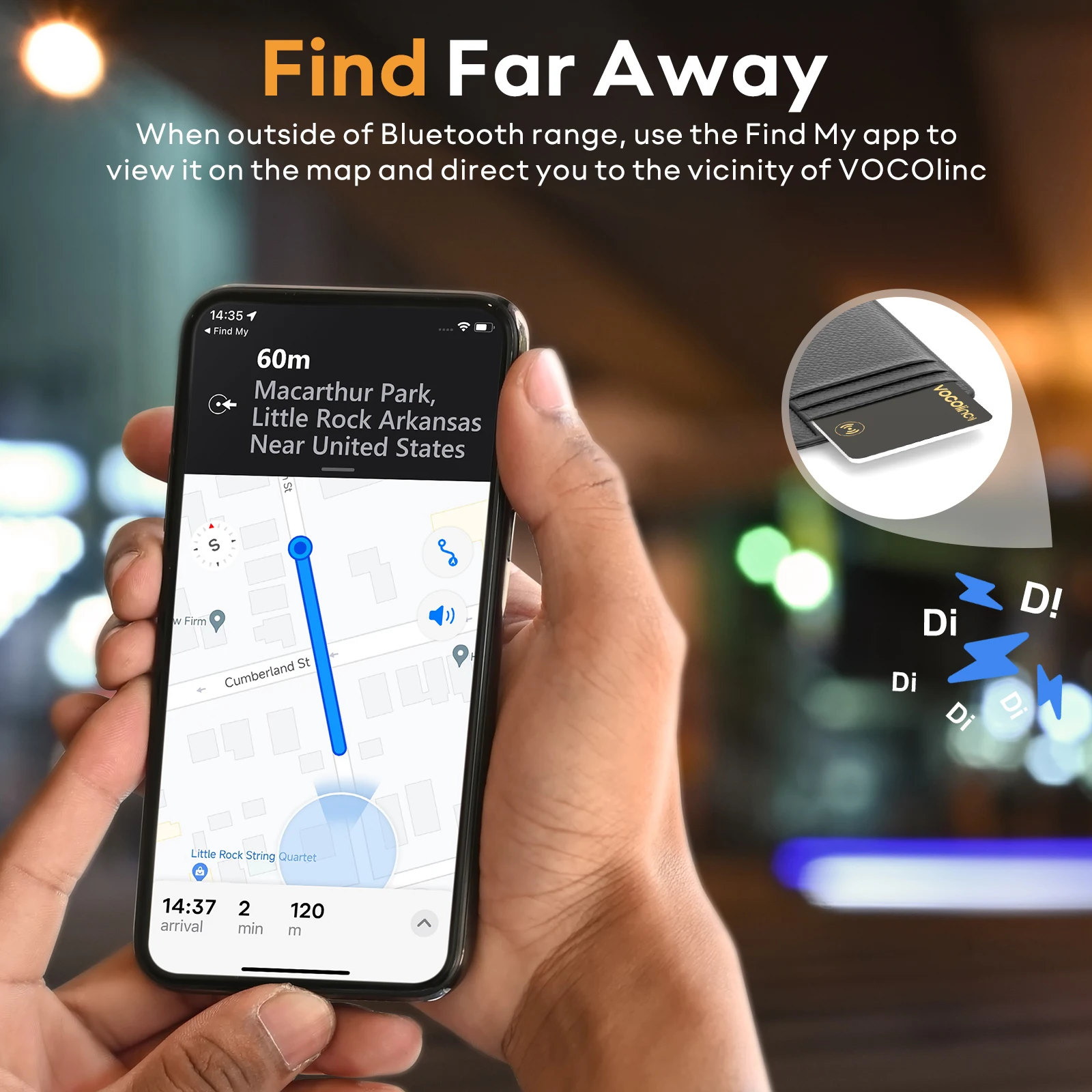 Kartu Pelacak Dompet Nirkabel VOCOlinc Pelacak GPS Tag Cerdas untuk iPhone Perangkat Apple Temukan Airtag Saya Pencari Kunci Bagasi Pelacak Bluetooth Detektor pelacak lokasi Pelacak label GPS mini untuk perangkat pelac