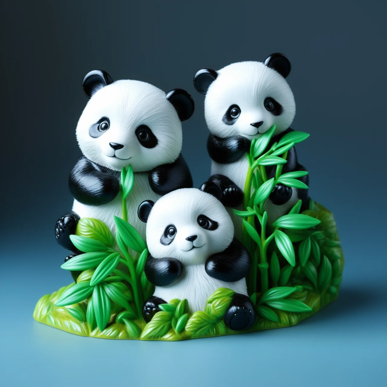 【Molde de silicona para hornear con forma de panda familiar】Molde para decorar dulces de chocolate y fondant con múltiples formas de panda y decoraciones de hojas de bambú