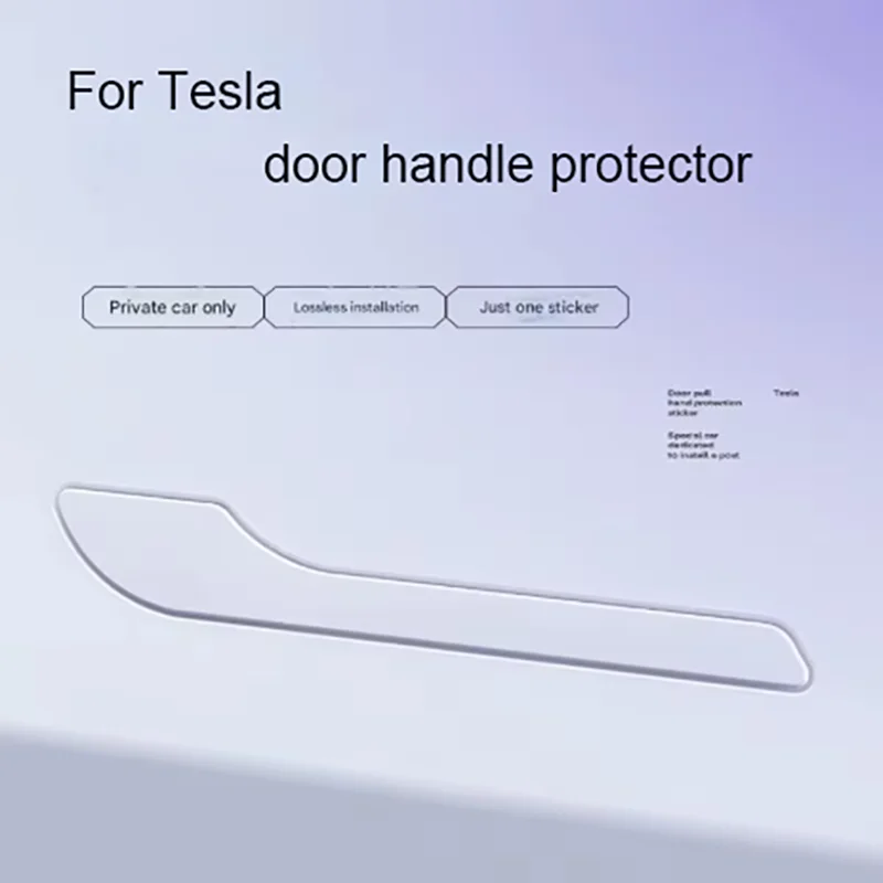

1 Set For Tesla Model 3/Y Door Handle Protective Films Scratch Resistant TPU Transparent Protective Films Decorative Protective