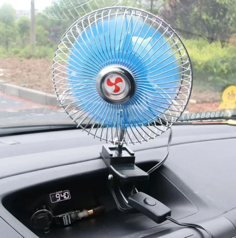 8 Inch 12V/24V Mini Electric Auto Car Fan Low Noise Summer Cooling Fan Truck Vehicle Strong Wind Air Cooler Conditioner NEW 1PC