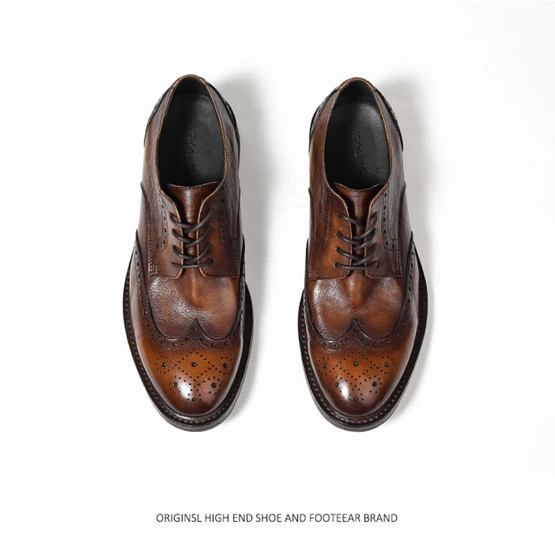 

Handmade Leather Men's oes Casual Busin Wedding oes round Toe Flat Heel Office oes Leather Upaded Coloration Proc