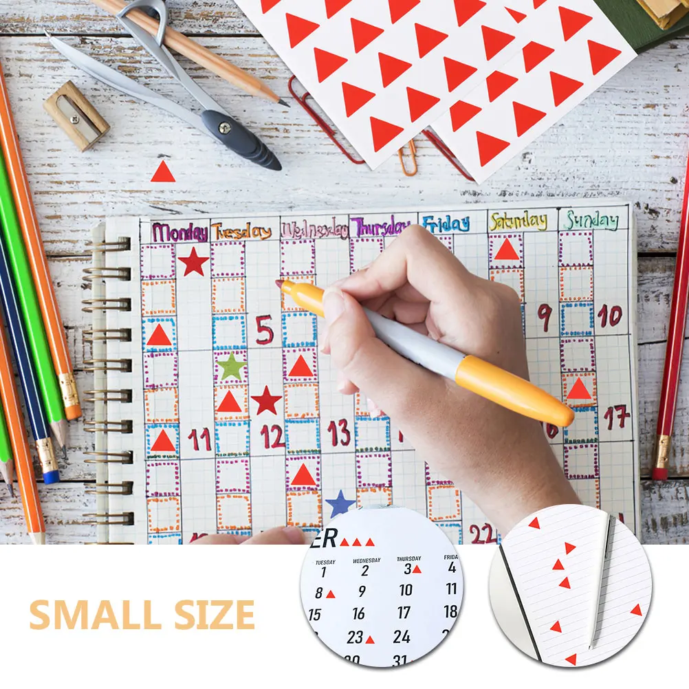 

576pcs Triangle Stickers Self Adhesive Red Classification Marking Labels for Books Notes Scrapbooking Notebooks