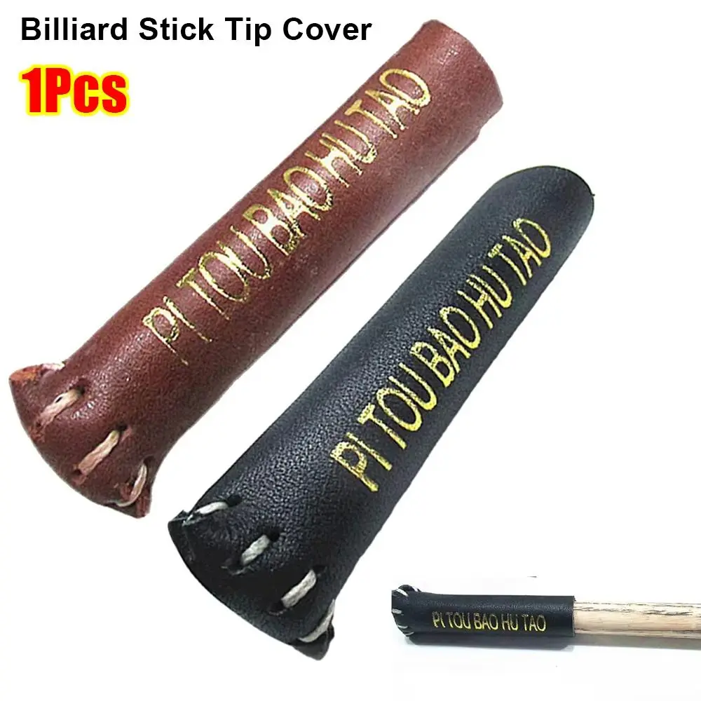 1Pcs Leather Snooker Cue Tip Cover Dustproof Moistureproof Billiard Stick Protector Practical Snooker Pool Pole Cover