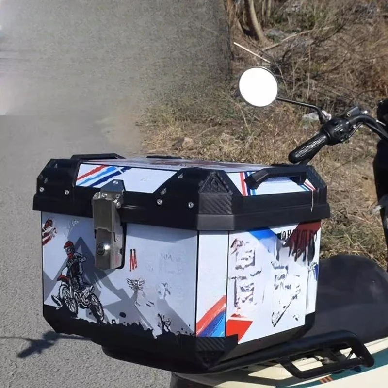 

Electric vehicle 45L trunk, motorcycle storage, takeaway box 57 large-capacity square box ABS motorcycle travel