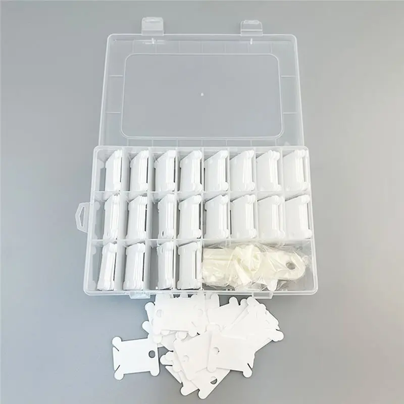 ABLQ Sewing Storage For Thread Holder 100-Piece Winding Board Storage Box+ Yarn Winder Combination Set