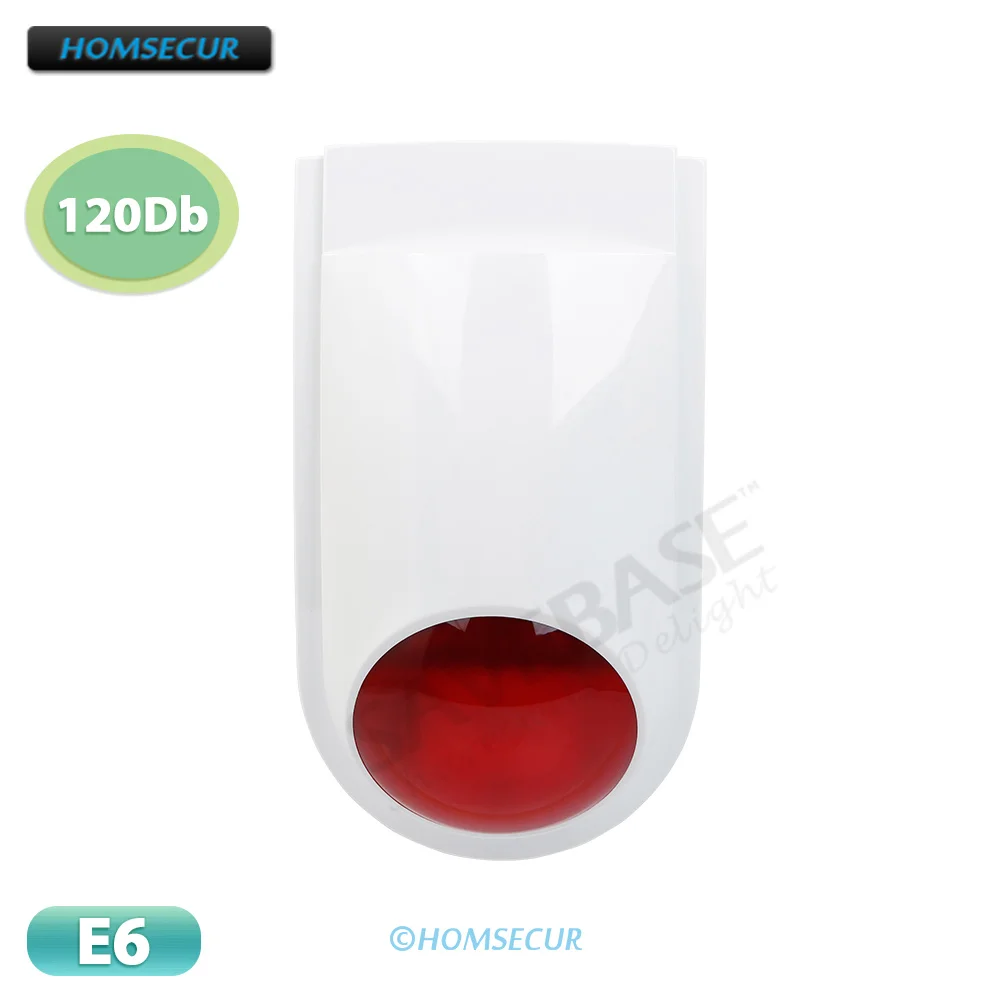 

E6 Wireless Flash Siren Outdoor&indoor Red Led Light 120dB Alarm Loudness For HOMSECUR 433Mhz 4G/3G Alarm System