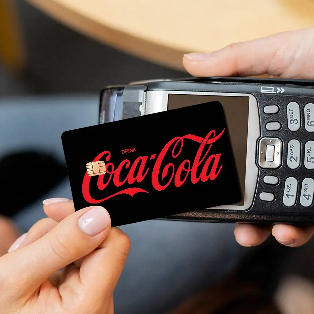 C-Coca-Cola Game Anime ملصق فيلم غطاء الجلد للصغيرة الكبيرة لا رقاقة الخصم بطاقة الائتمان الجانب الأمامي