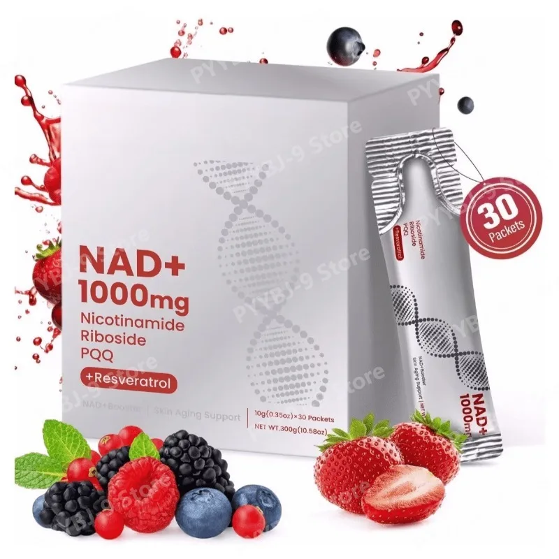 

PQQ1000 Drink Mix 1000MG-NAD, со вкусом ягод, для поддержки кожи и энергии, 30 пакетиков, 10 г порошка в саше, для ежедневного оздоровления