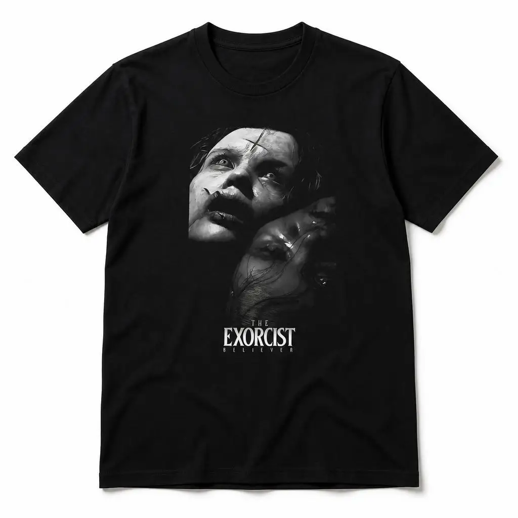 The Exorcist Close Up Of Possessed Faces T Shirts Casual Tees Short Sleeve Round Collar T-Shirt Pure Cotton Tops