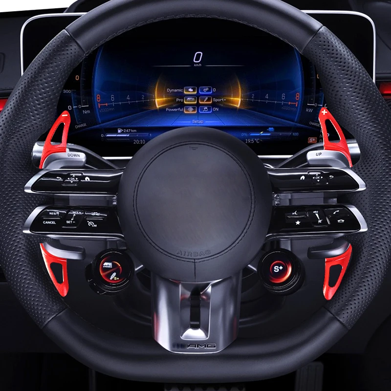 Für Mercedes-Benz AMG Legierungs-Lenkrad-Schaltwippen A35 2024-2026 C43 63 E53 CLA 35 GLA35 GLB GLC GLE 53 63 EQE EQS GT – Detail 2
