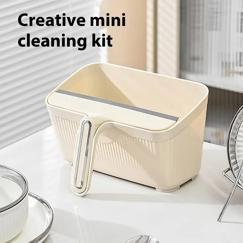 Tabletop Trash Can Countertop Wastebasket With Scraper No Scratch Multifunctional Tabletop Trash Can For Car Bathroom Home