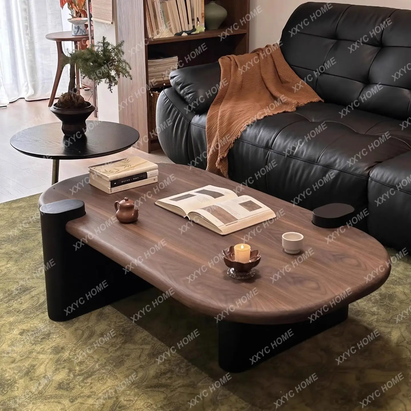 

Medieval style coffee table 2026 new light luxury living room household solid wood coffee table small apartment B & B log wabi
