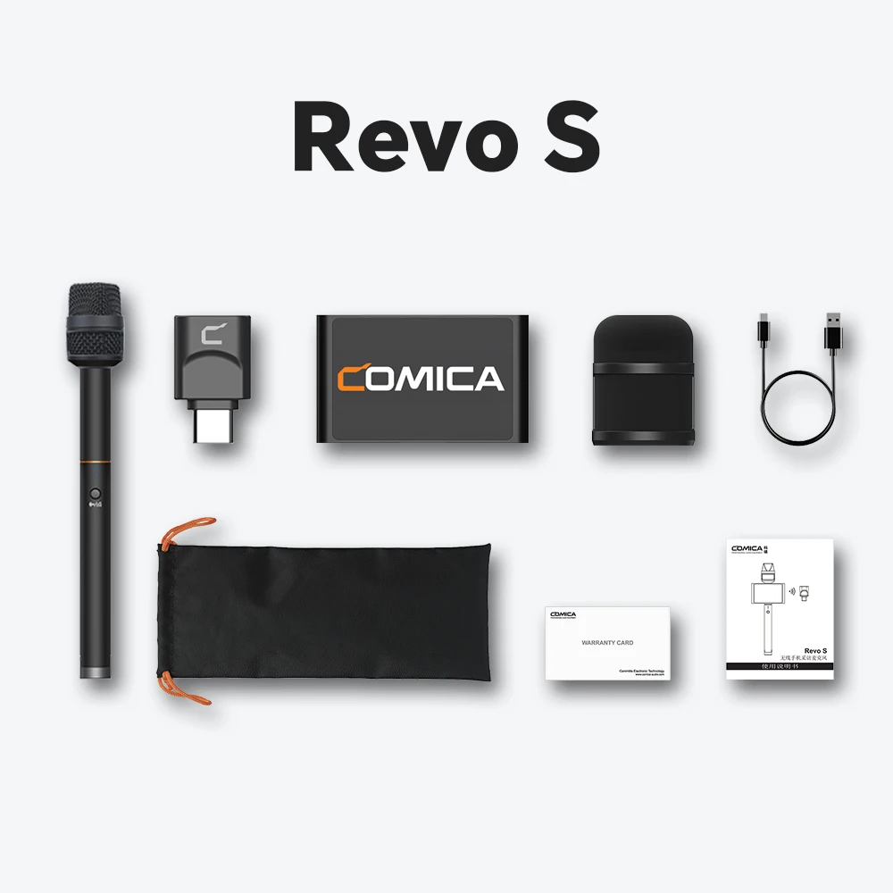 Comica Revo S Wireless Reporter Microphone for Smartphone Windows for podcasting, report, interview, video recording, live strea