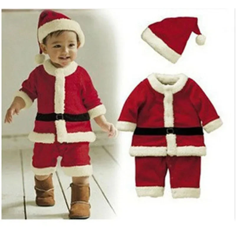 Weihnachten Baby Kleidung Kinder Santa Claus Cosplay Kostüm Jungen Langarm Kleidung Kleinkind Mädchen Kleid niedlichen Säugling Winter Outwear