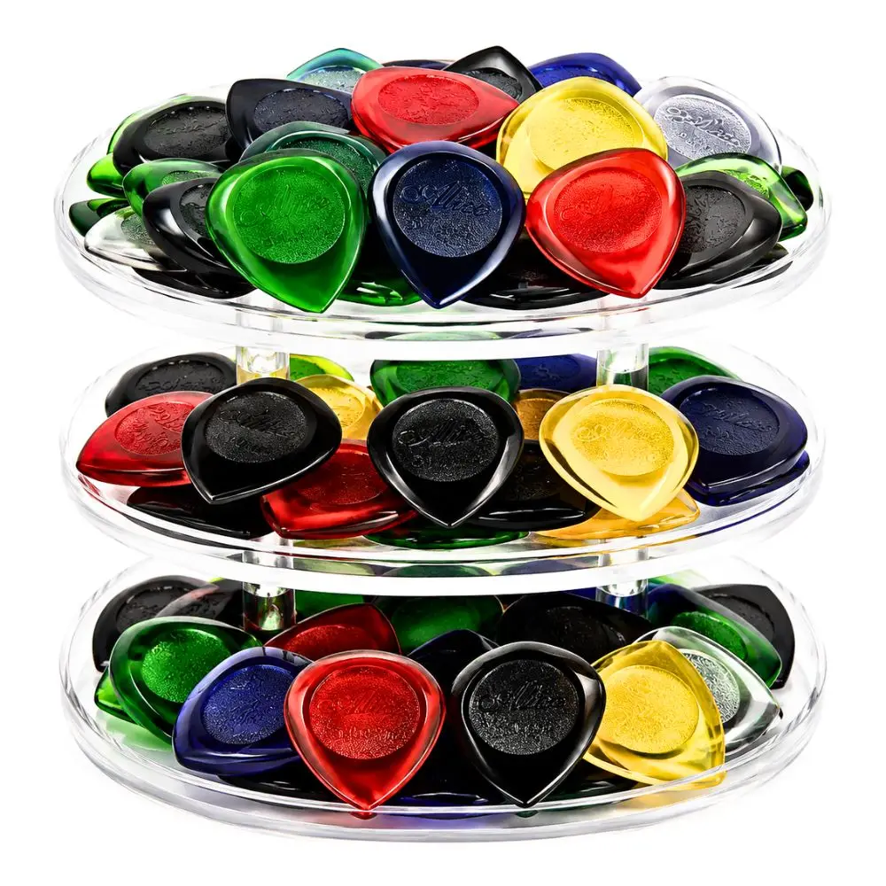 16pcs Transparent Alice Guitar Picks Mixed Thickness Random Color Teardrop Plectrum Supplies YMY