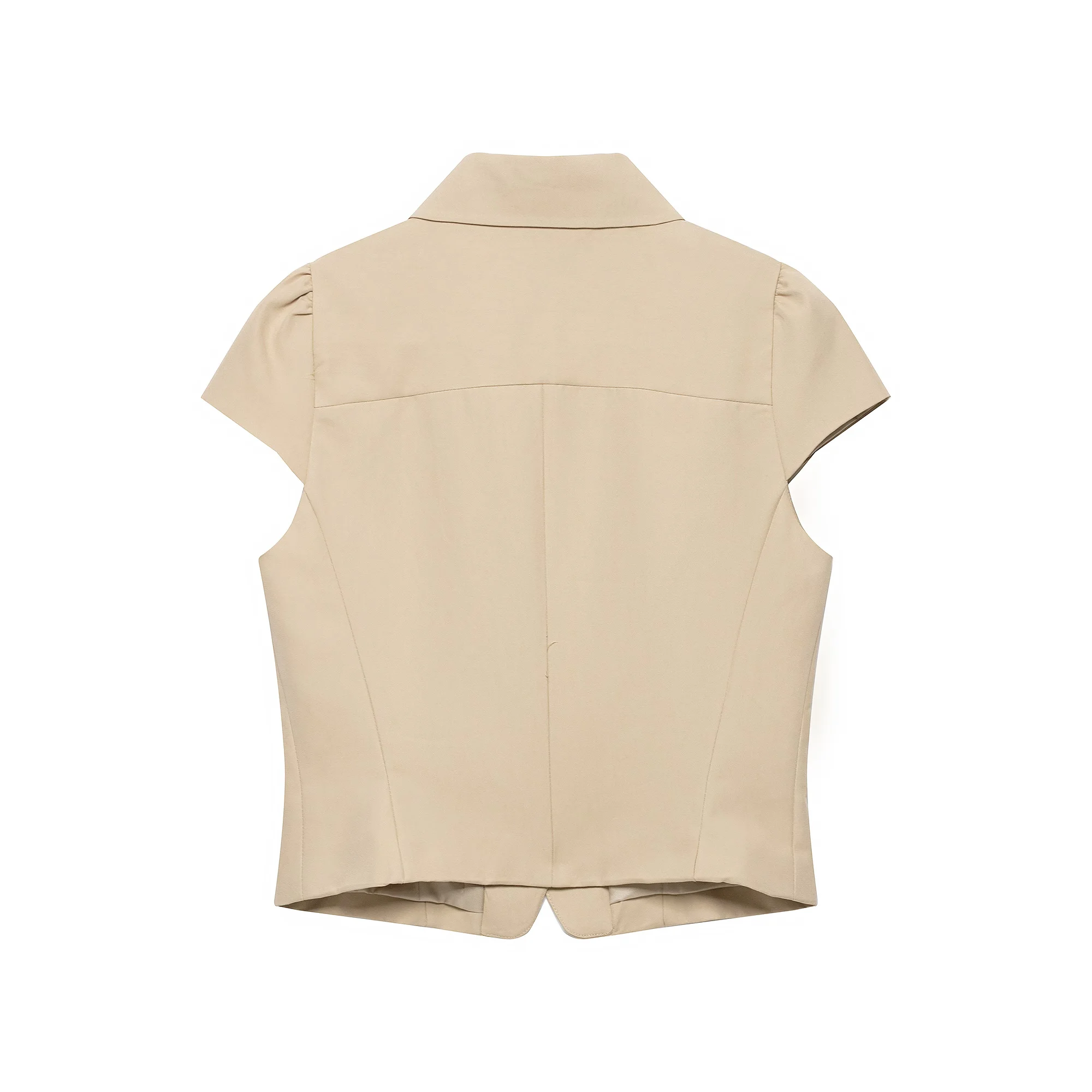 KONDALA Damen Pendler-Schicker Kurzarm-Blazer, Zweireihig, Slim Fit, Eleganter Blazer, Sommer 2026, Trendiges High-Street Casual Top – Detail 5