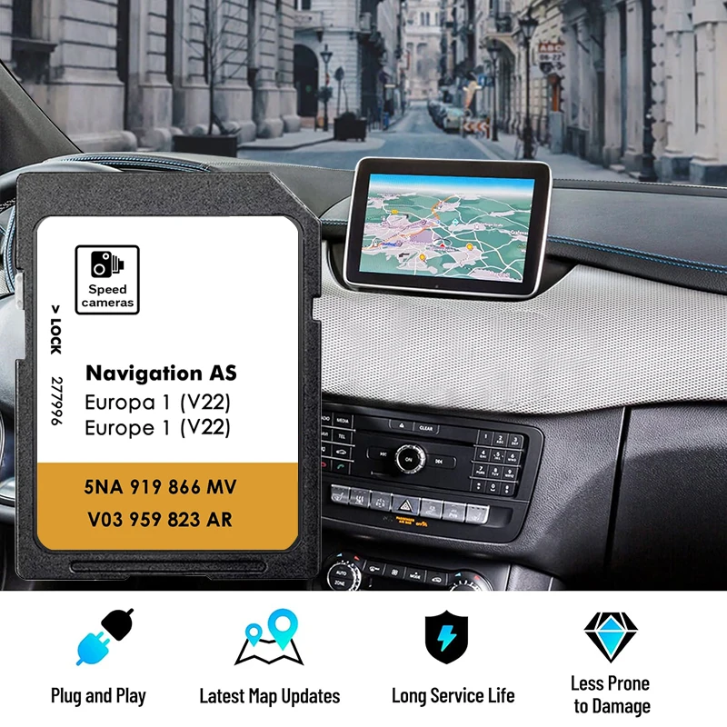 5NA919866MV Speicherkarte SD Card Europa V22 الملاحة تحديث Navi Kartendaten جديد لنظام الوسائط اكتشف VW AS