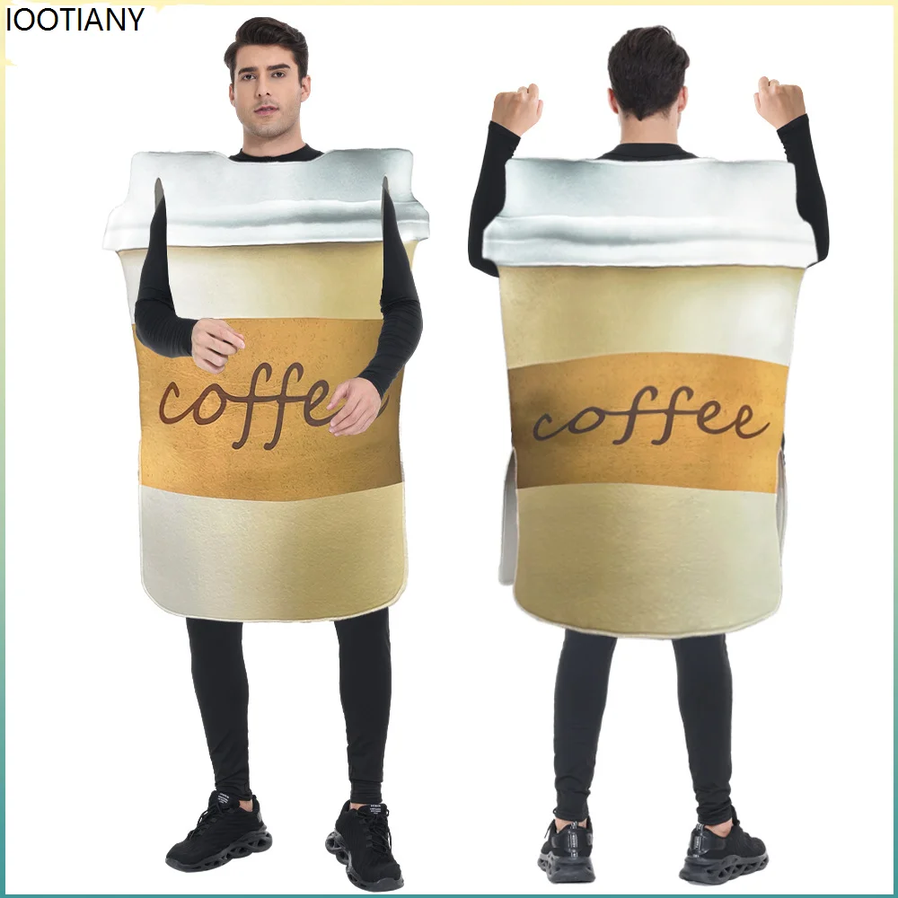 New European And American Coffee Role Playing Clothes Digital Printing Carnival Stage Performance Props Adult Sponge Outfits