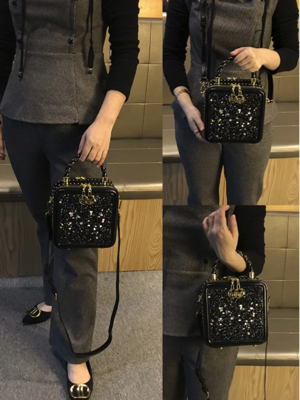 Trendy Box Shape Shoulder Bag Versatile Small Square Bag Autumn Winter New Design Crossbody Bag for Young Women Daily Use