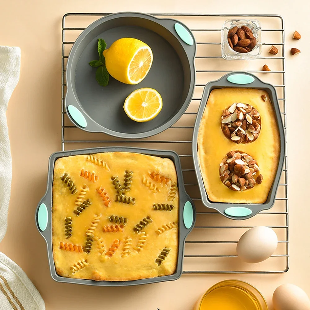 

Silicone Bread Muffin Mold Heat Resistant Oven Pan Non-Stick Kitchen Bakeware Cake Pan Set 3D Cake Mold Pastry Baking Loaf Tool