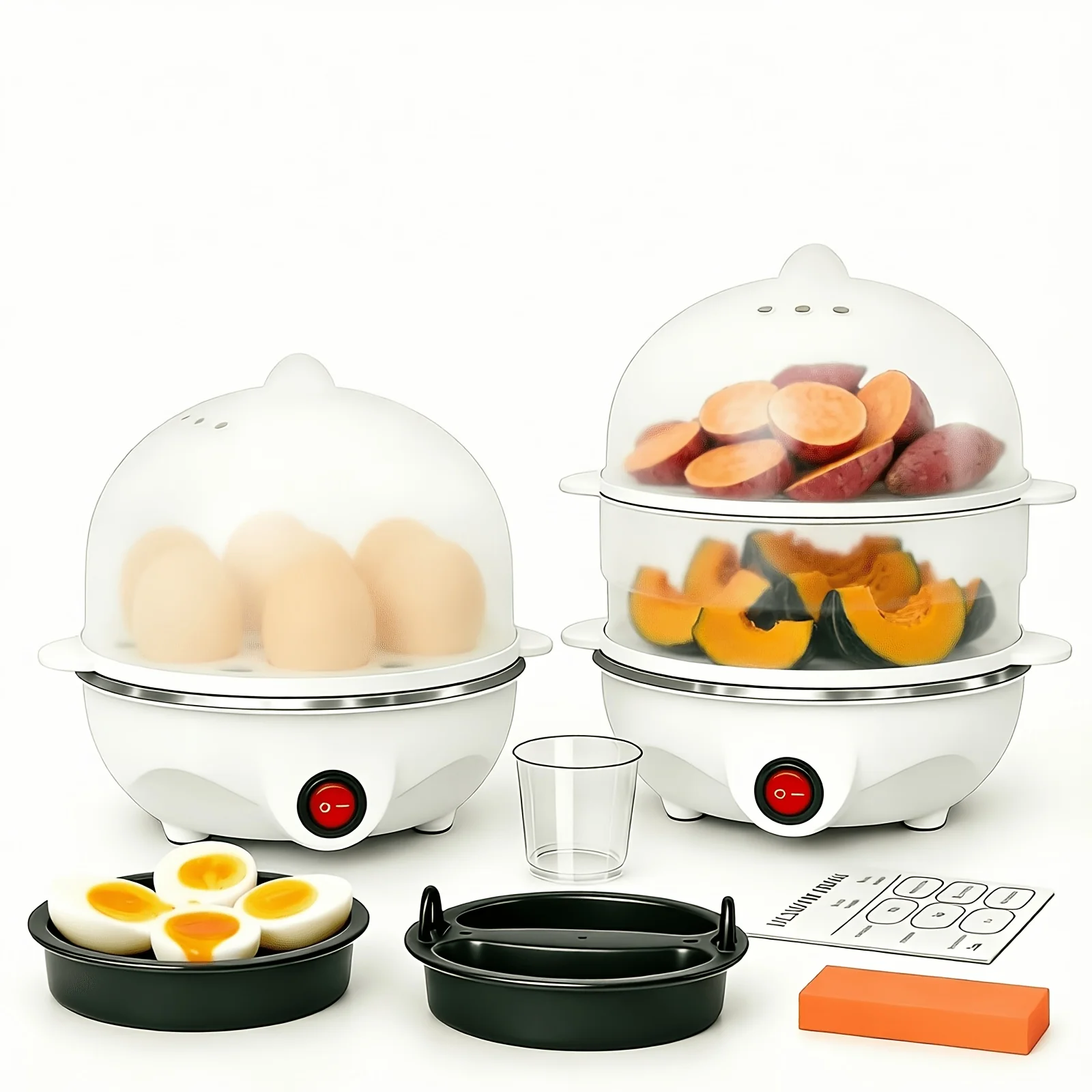 

Electric Egg Cooker, 7 Egg Rapid Boiler with Auto Shut-Off, Multifunctional Egg Steamer Breakfast Maker