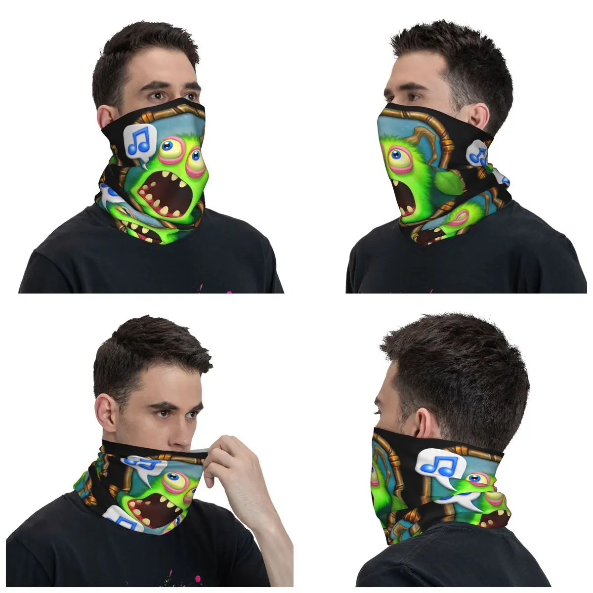 Cute My Singing Monsters Bandana Neck Gaiter Printed Cartoon Mask Scarf Warm Face Mask Outdoor Sports Unisex Adult Breathable